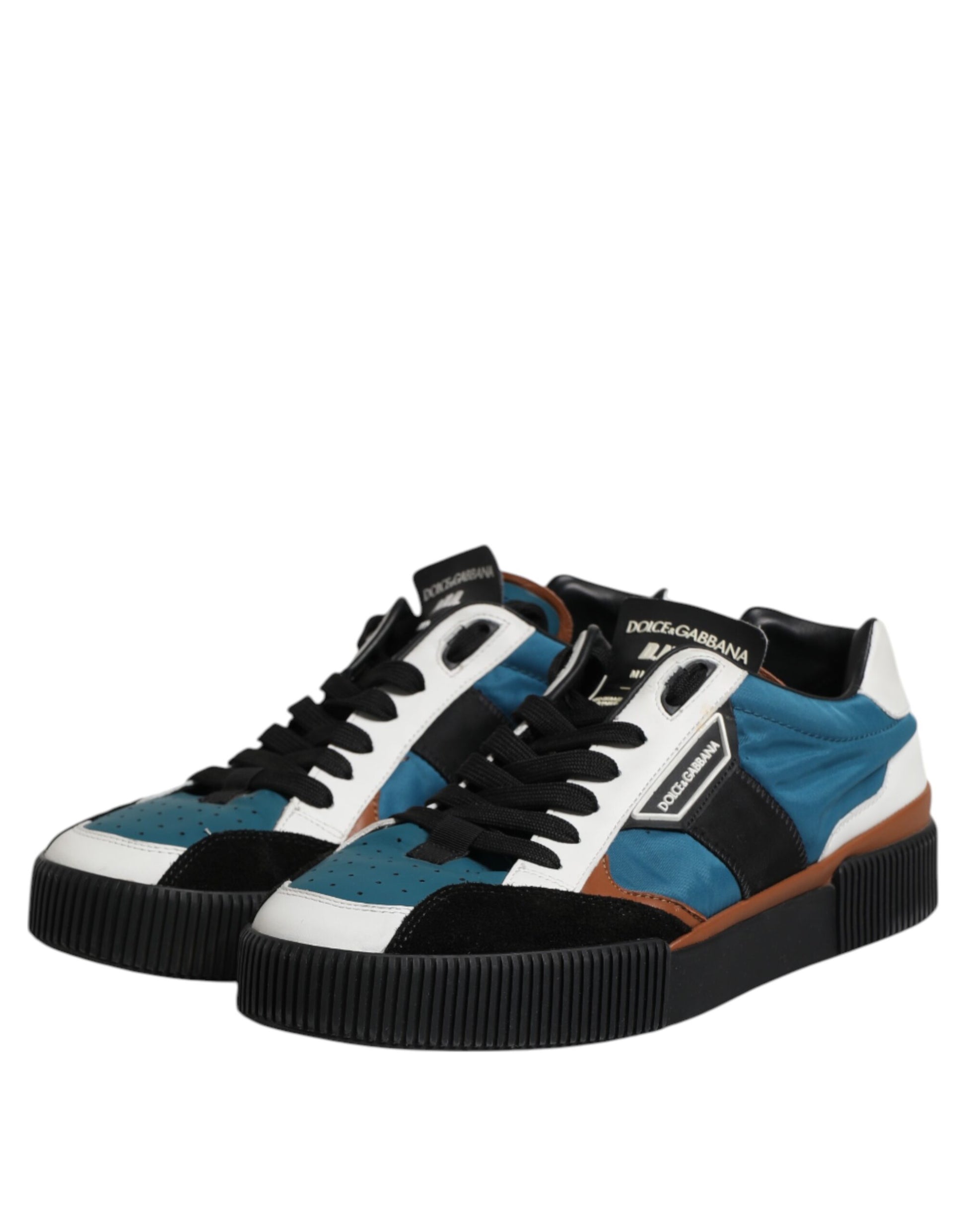 Dolce & Gabbana Multicolor Leder Low Top Männer Turnschuhe Schuhe