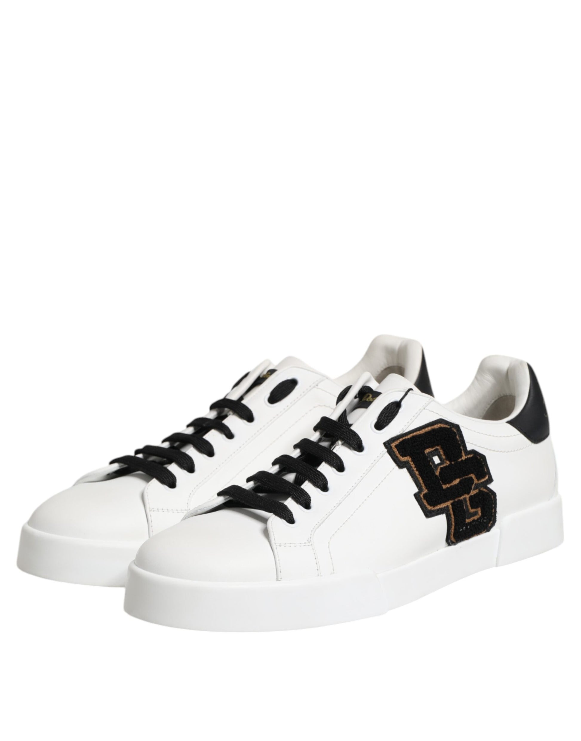 Dolce & Gabbana Weißes Leder DG Logo Low Top Sneakers Schuhe