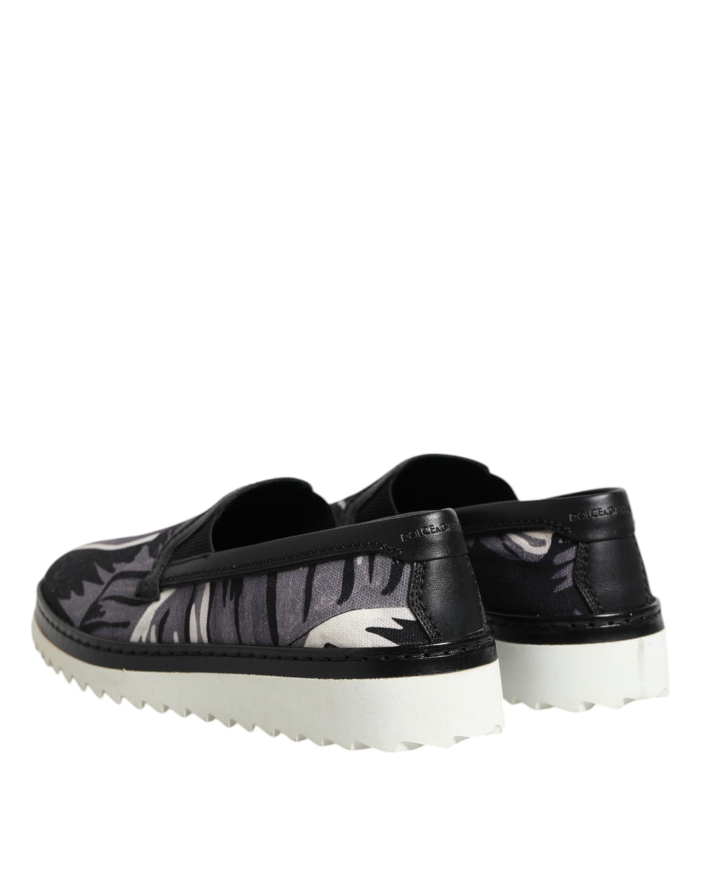 Dolce & Gabbana Schwarz Tropical Slip On Männer Turnschuhe Schuhe