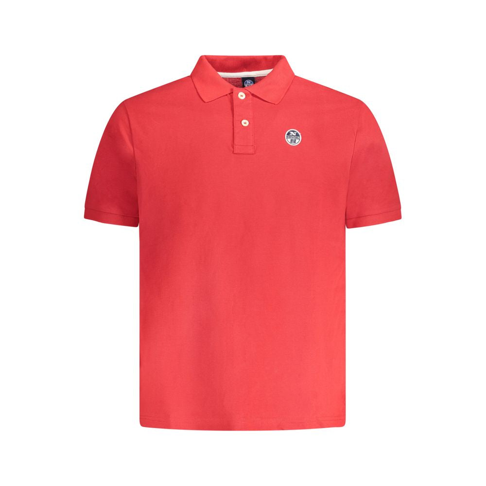 North Sails Rotes Baumwoll-Poloshirt für Männer