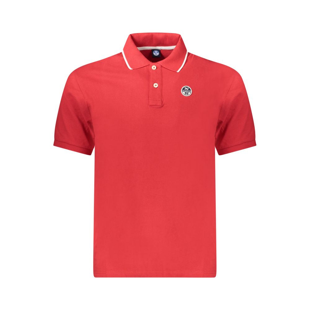 North Sails Rotes Baumwoll-Poloshirt für Männer