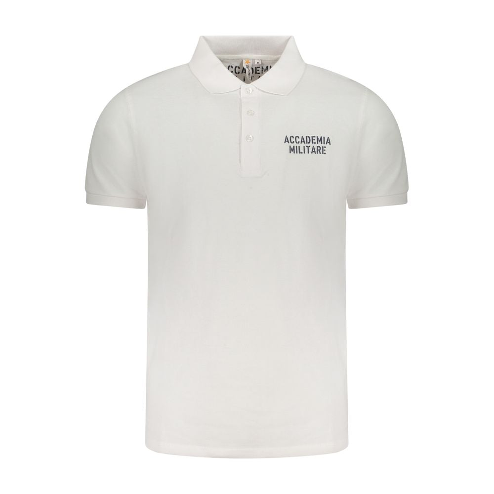 Accademia Militare Weißes Baumwoll-Poloshirt