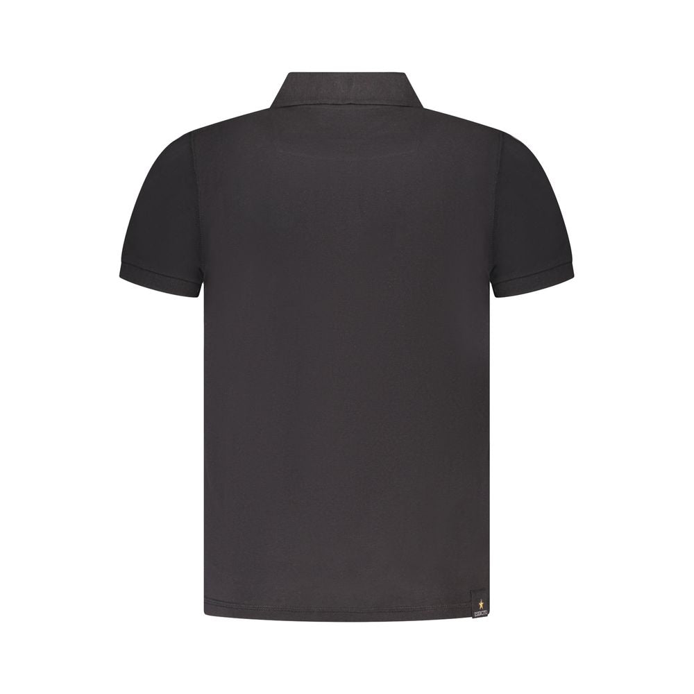 Accademia Militare Schwarzes Baumwoll-Poloshirt