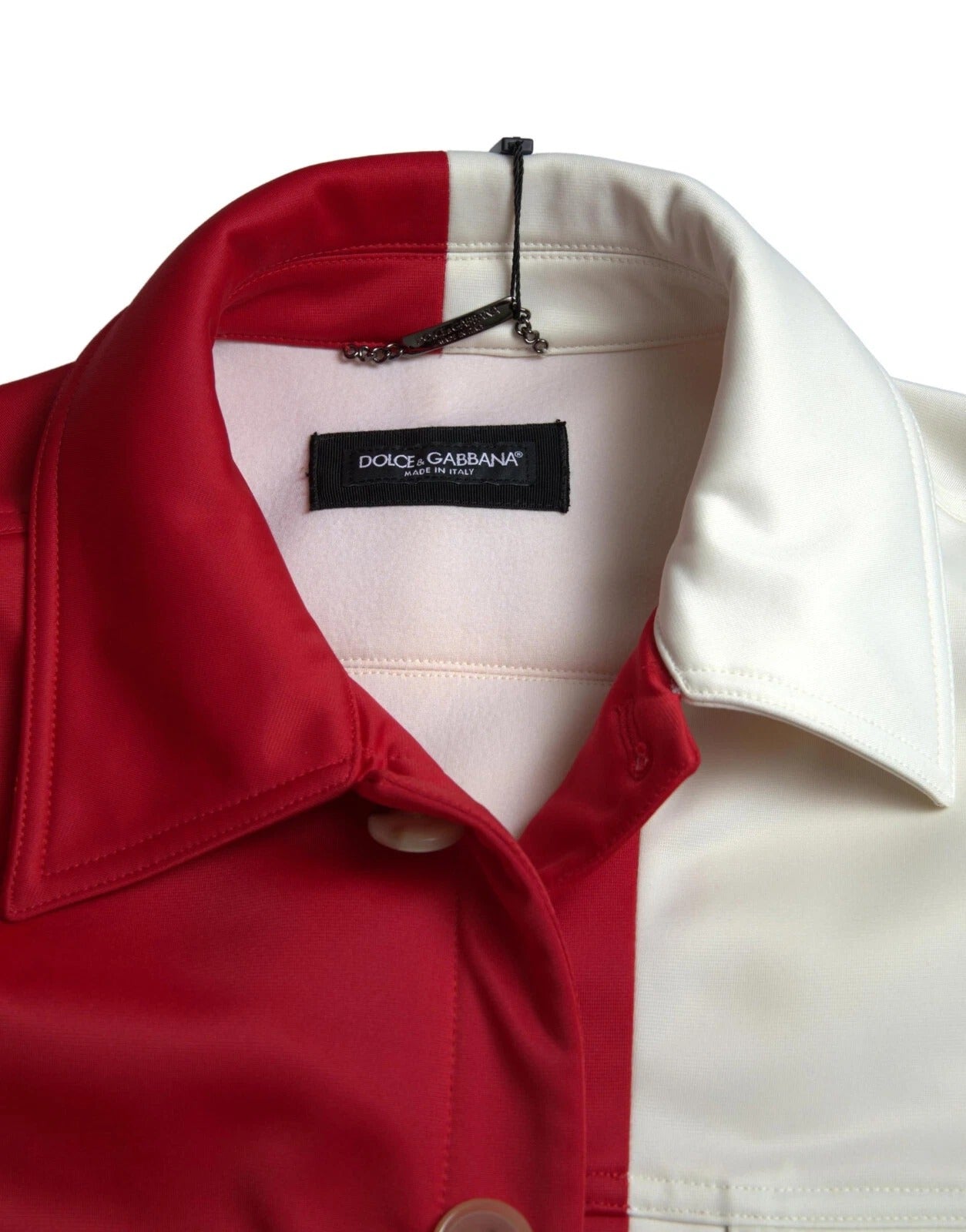 Dolce & Gabbana Mehrfarbige kurze Jacke mit Polyesterkragen