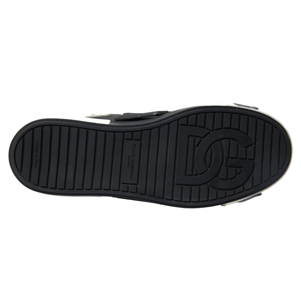Dolce & Gabbana Schwarz Leder Low Top Sneakers Portofino Schuhe