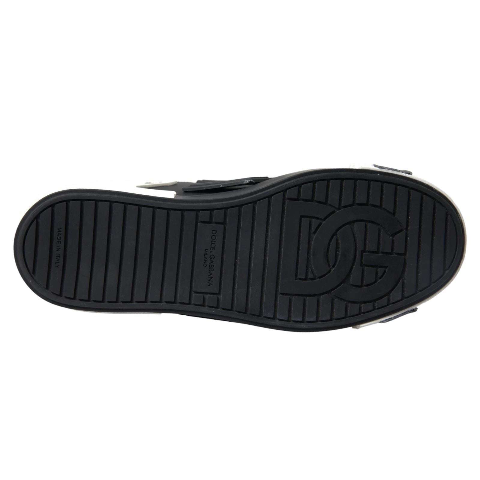 Dolce & Gabbana Schwarz Leder Low Top Sneakers Portofino Schuhe