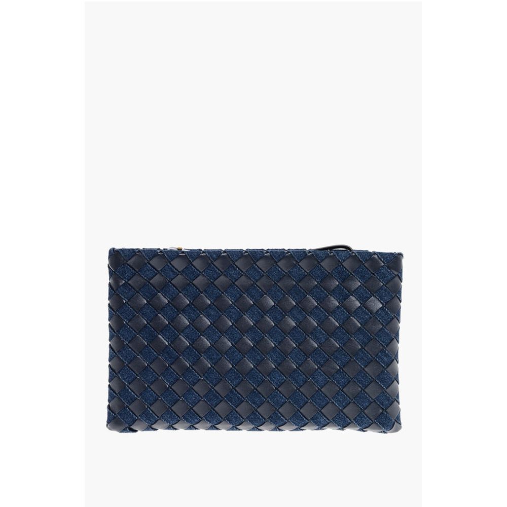 Bottega Veneta ABYSS-Beutel aus gewebtem Leder und Denim