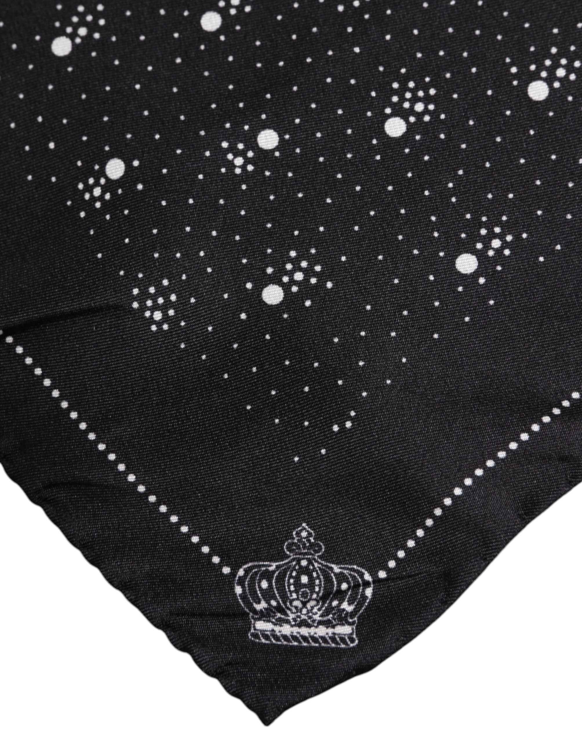 Dolce & Gabbana Schwarz Weiß Gedruckt Quadratisch Männer Foulard Schal