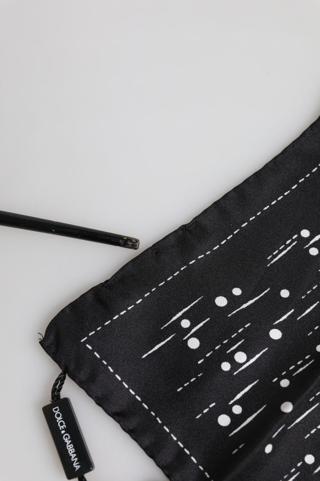 Dolce & Gabbana Schwarz Weiß Gedruckt Quadratisch Männer Foulard Schal