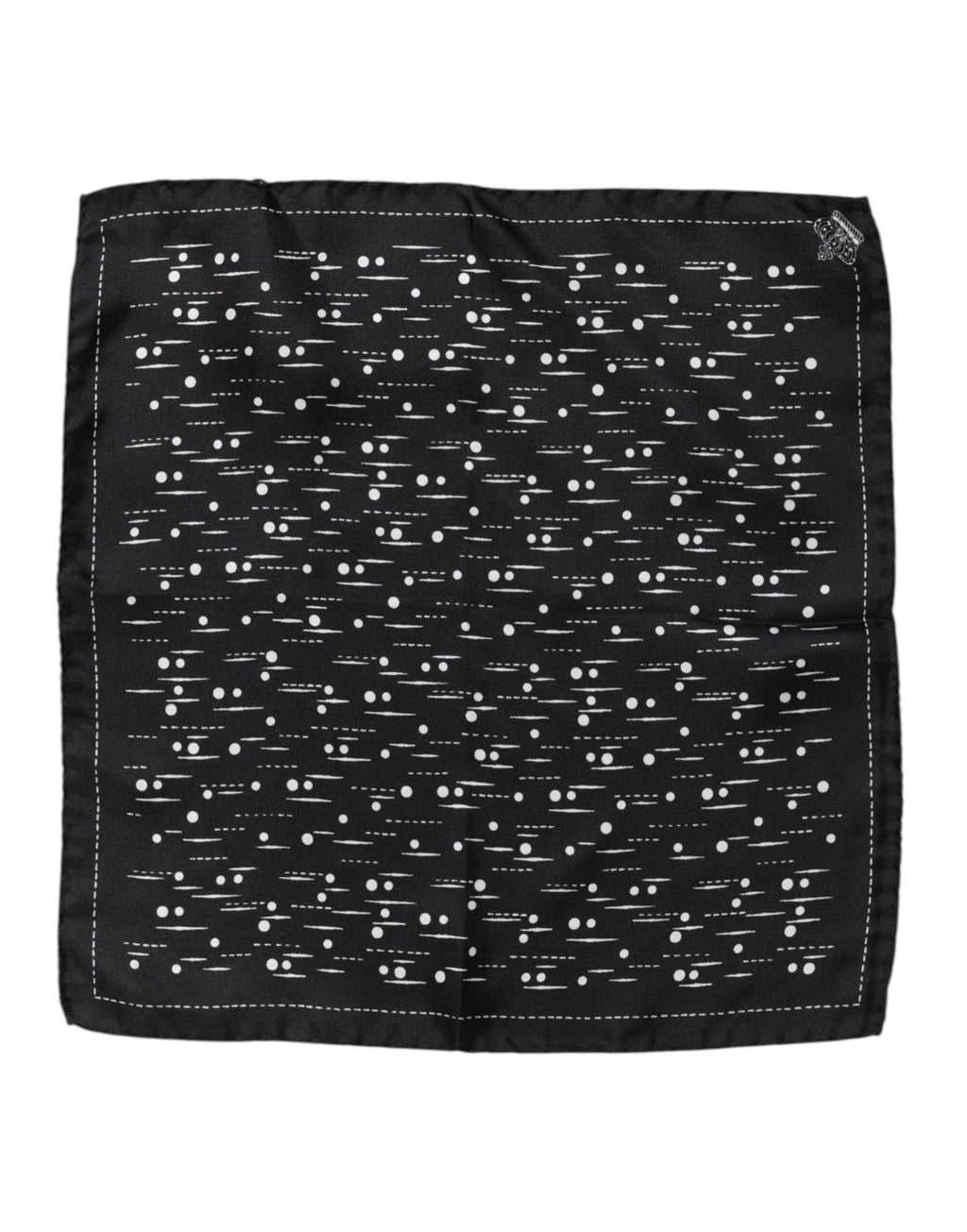 Dolce & Gabbana Schwarz Weiß Gedruckt Quadratisch Männer Foulard Schal