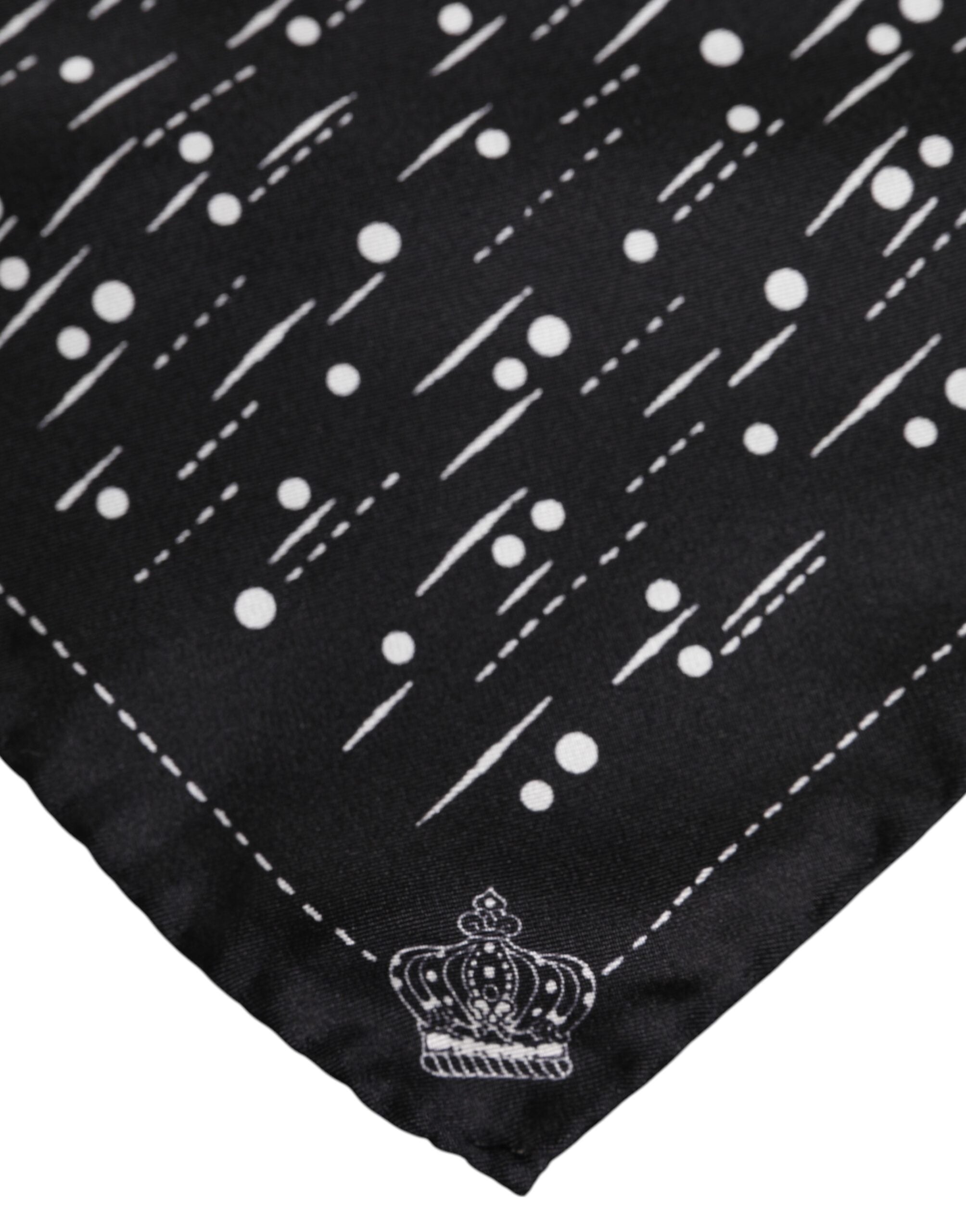 Dolce & Gabbana Schwarz Weiß Gedruckt Quadratisch Männer Foulard Schal