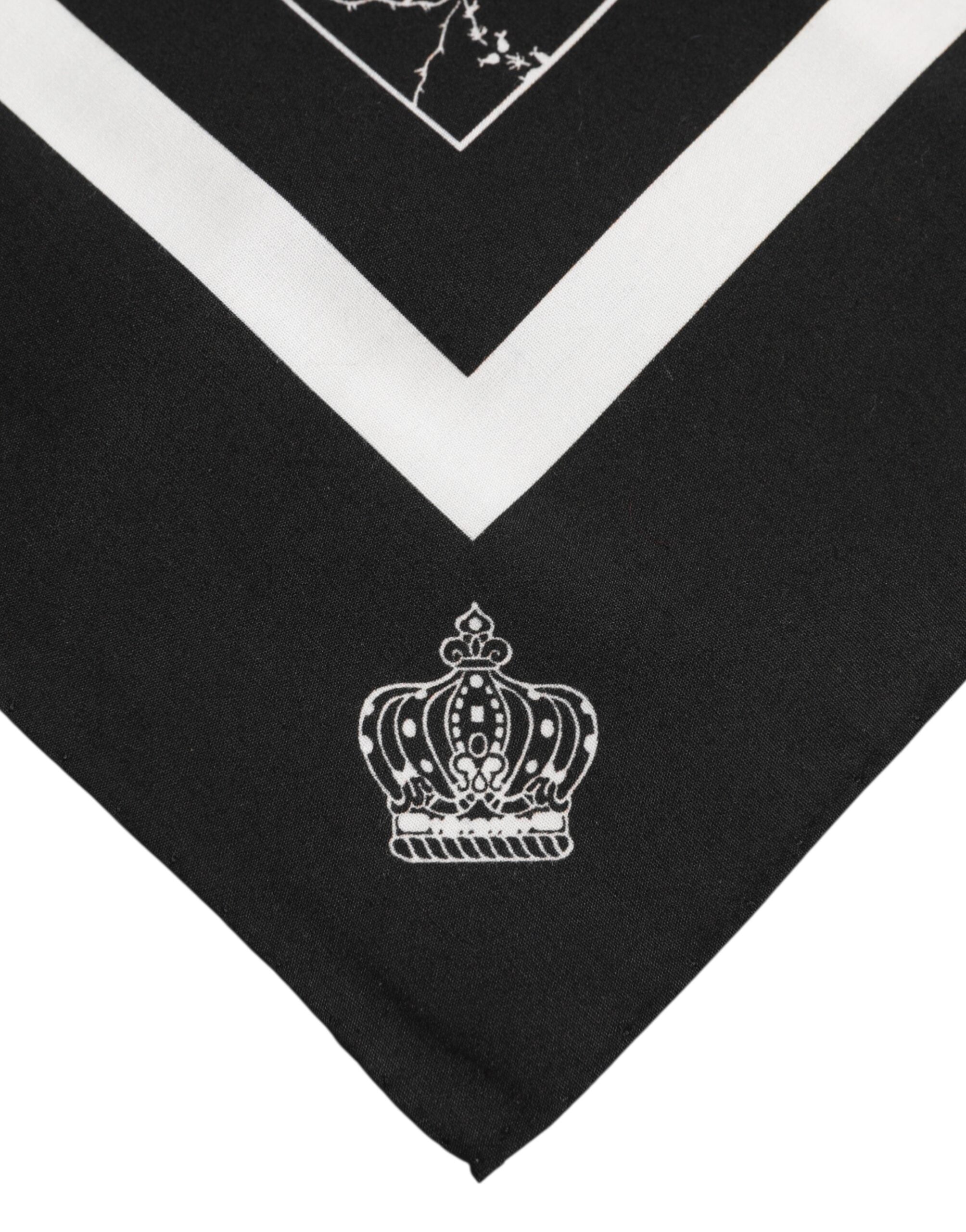 Dolce & Gabbana Schwarzer weißer bedruckter Foulardschal