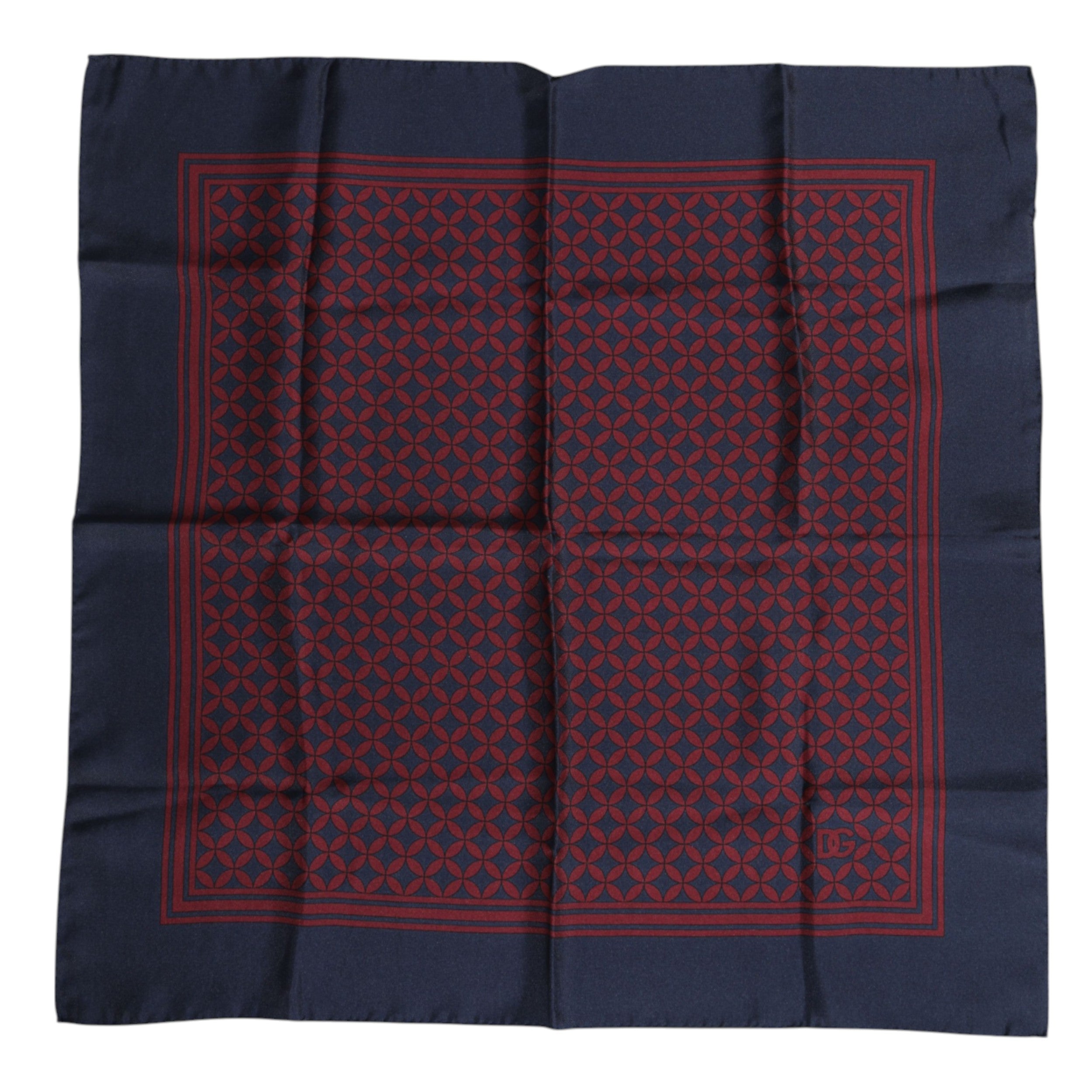 Dolce & Gabbana Rot Blau Bedruckte Seide Quadrat Männer Foulard Schal