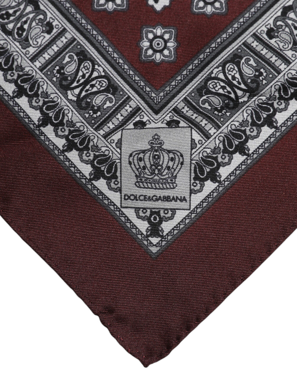 Dolce & Gabbana Bordeaux Bandana Seide Quadratisches Taschentuch Schal