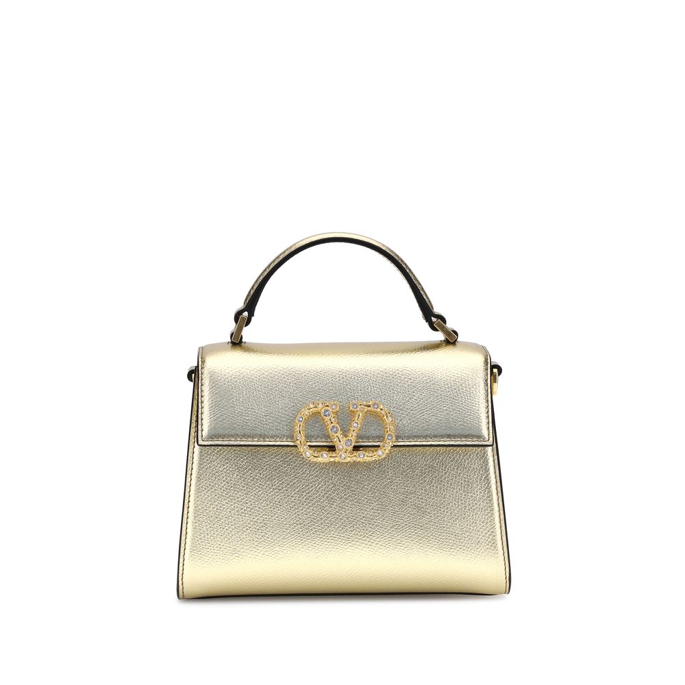 Valentino Garavani Metallische granatfarbene Mini-Handtasche