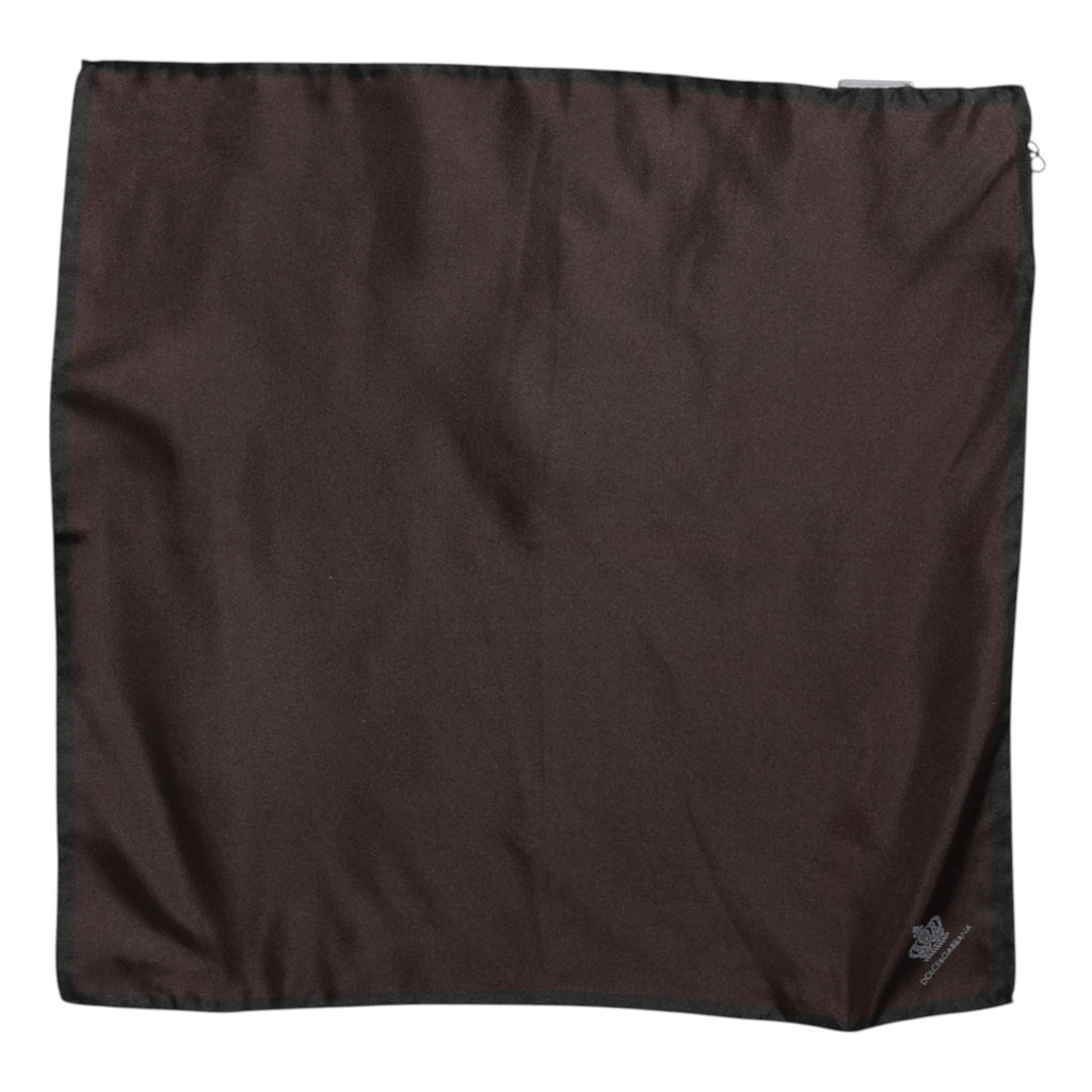 Dolce & Gabbana Brauner DG Crown Silk Square Herren Foulardschal
