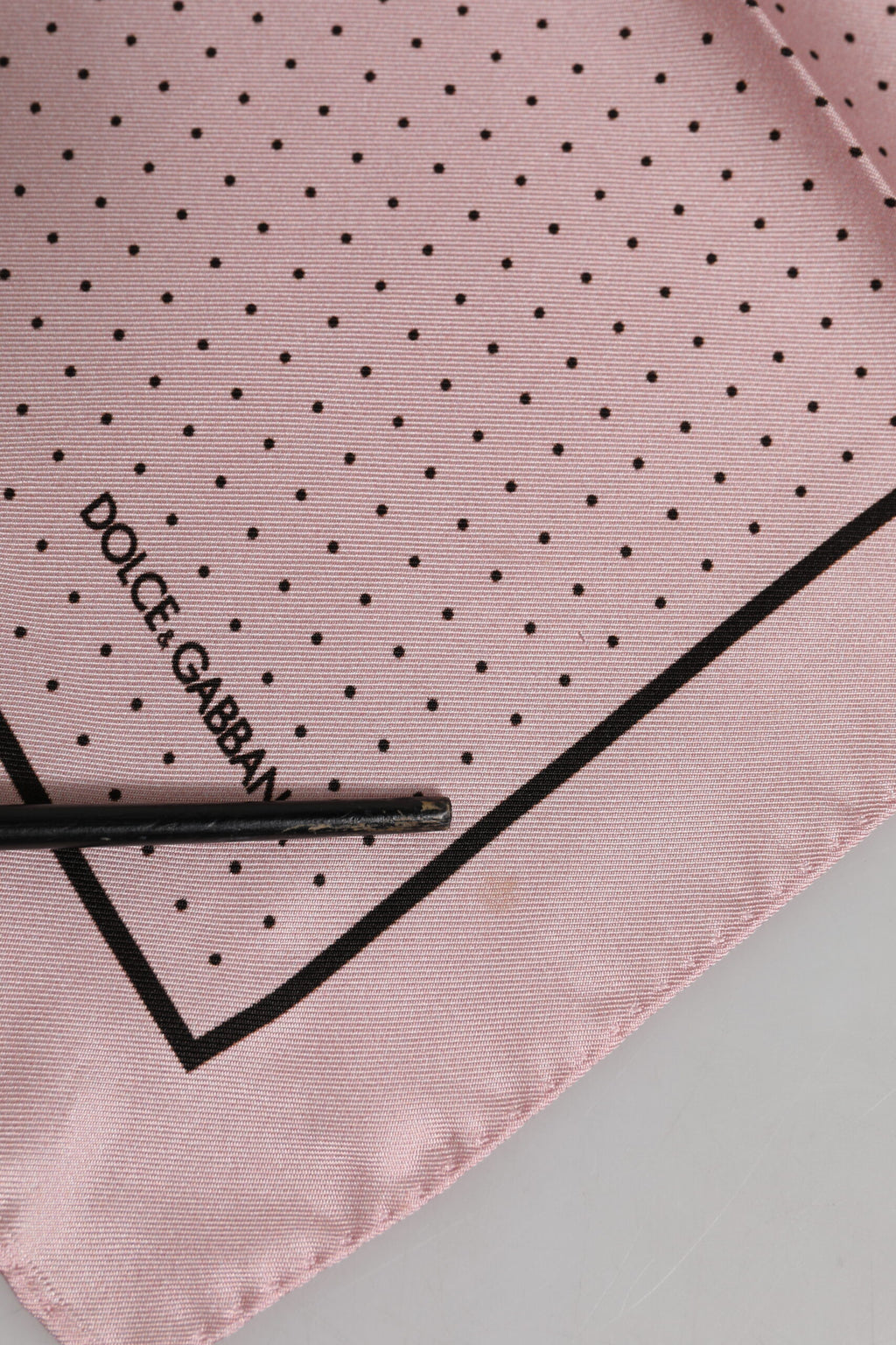 Dolce & Gabbana Beige gepunktetes Seidenquadrat Herren-Foulardtuch