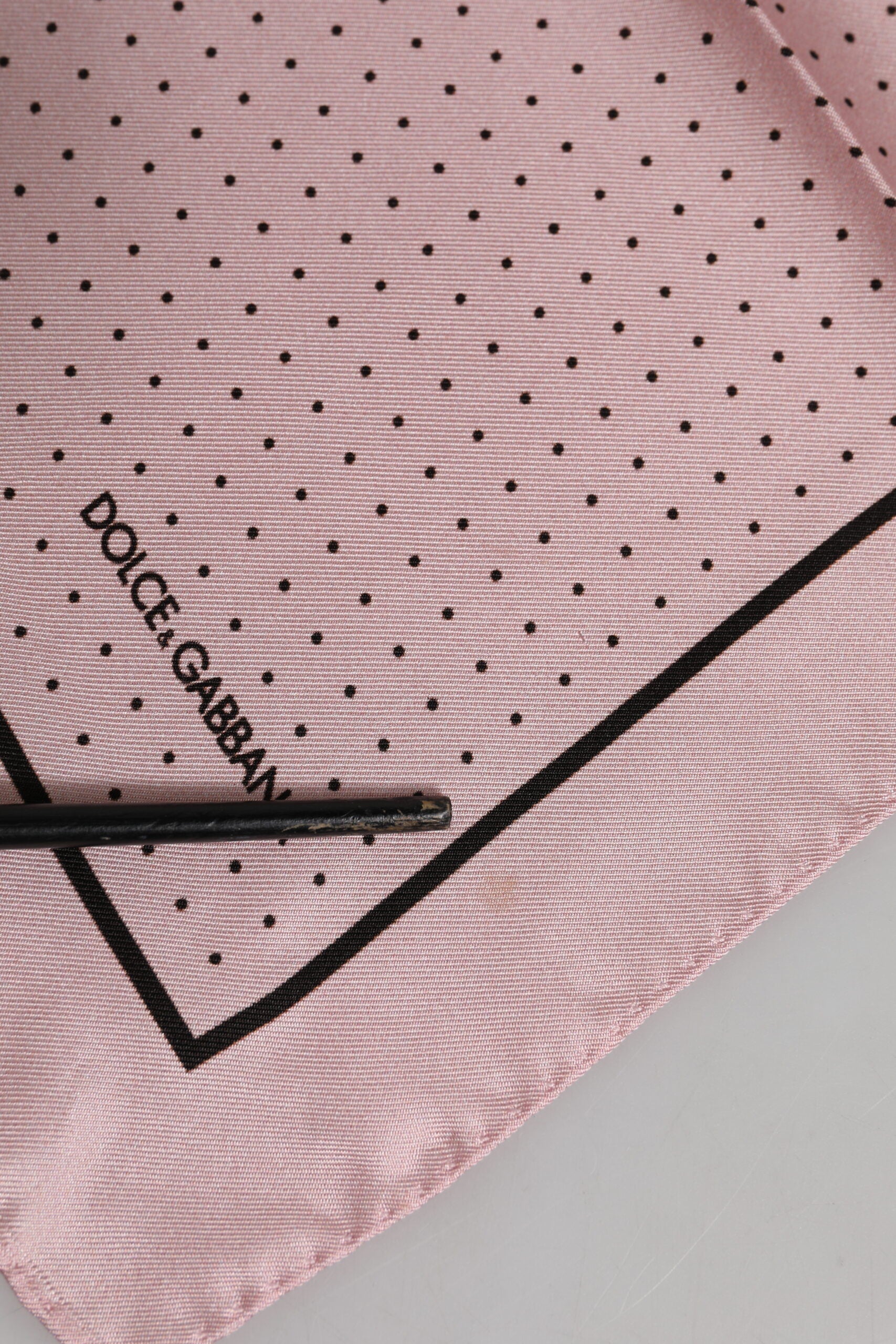 Dolce & Gabbana Beige gepunktetes Seidenquadrat Herren-Foulardtuch