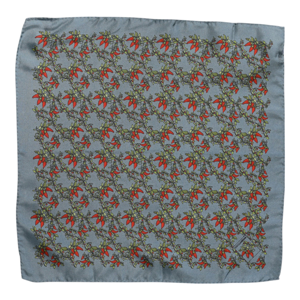 Dolce & Gabbana Graue Chilis Seiden-Foulard für Herren