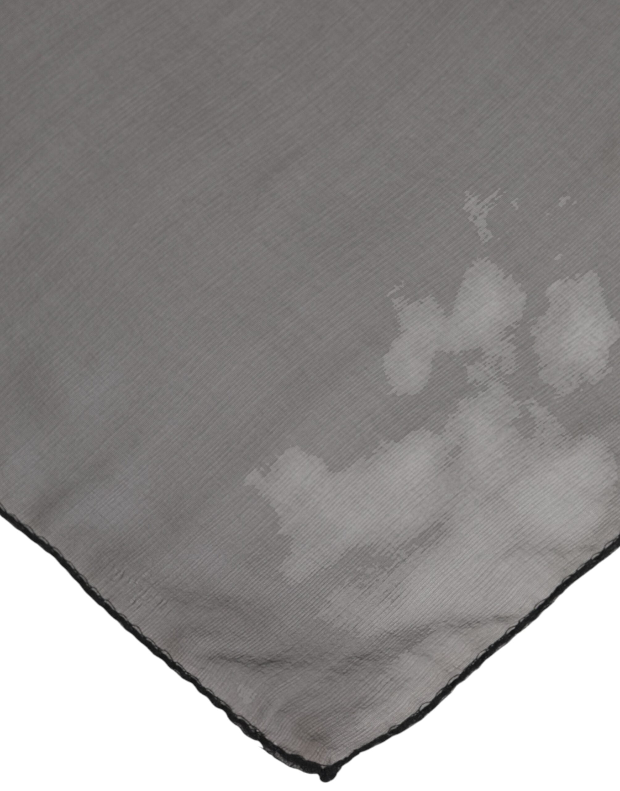 Dolce & Gabbana Grau Schwarz Seide Quadrat Frauen Foulard Schal