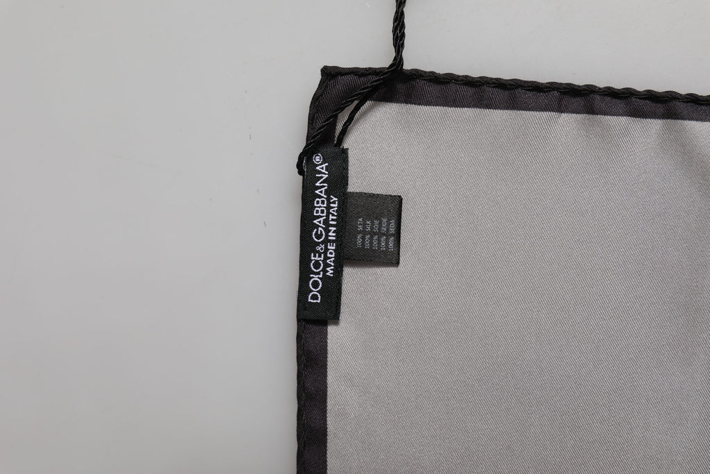 Dolce & Gabbana Grauer DG Crown Silk Square Herren Foulardschal