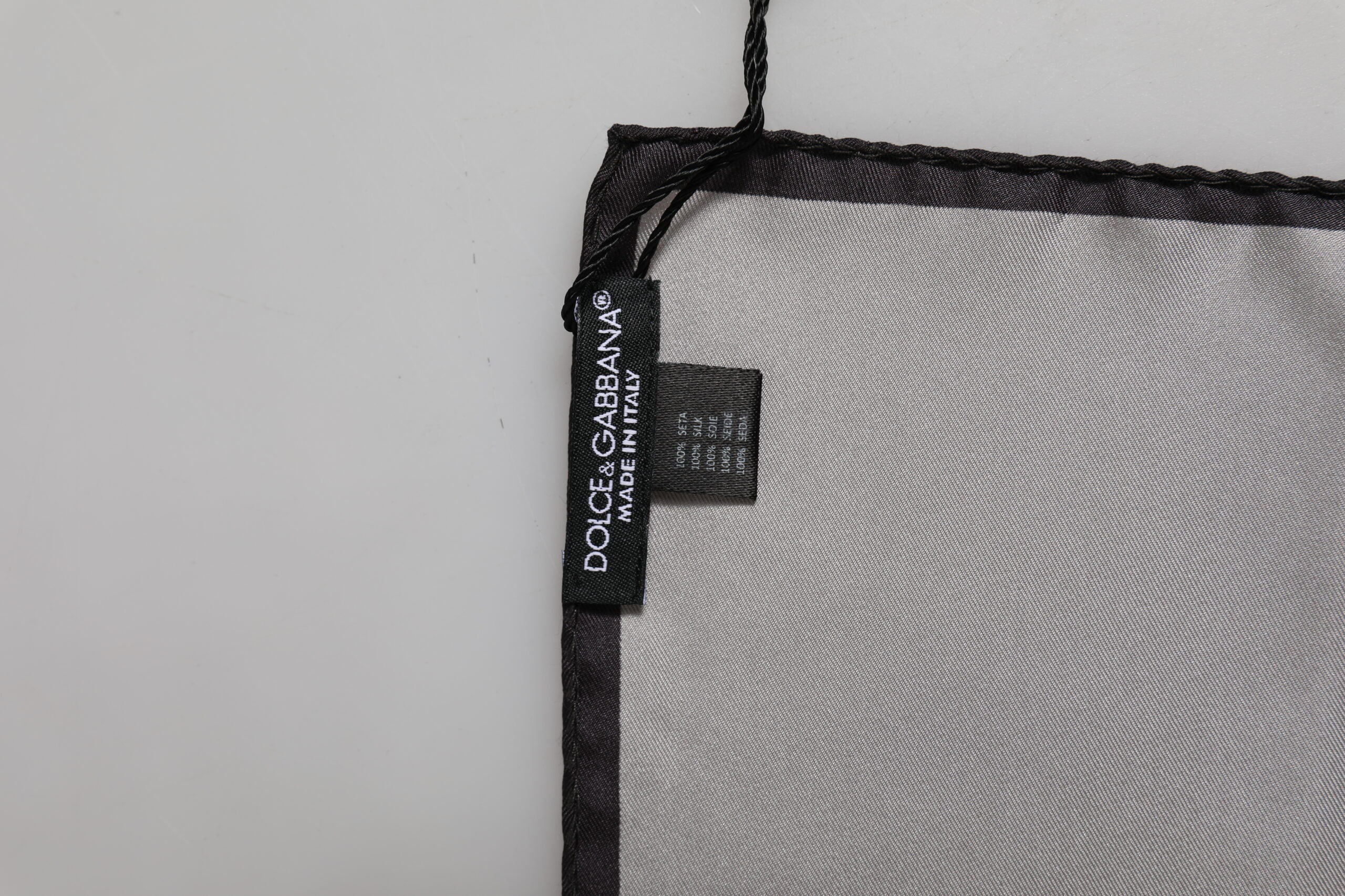 Dolce & Gabbana Grauer DG Crown Silk Square Herren Foulardschal