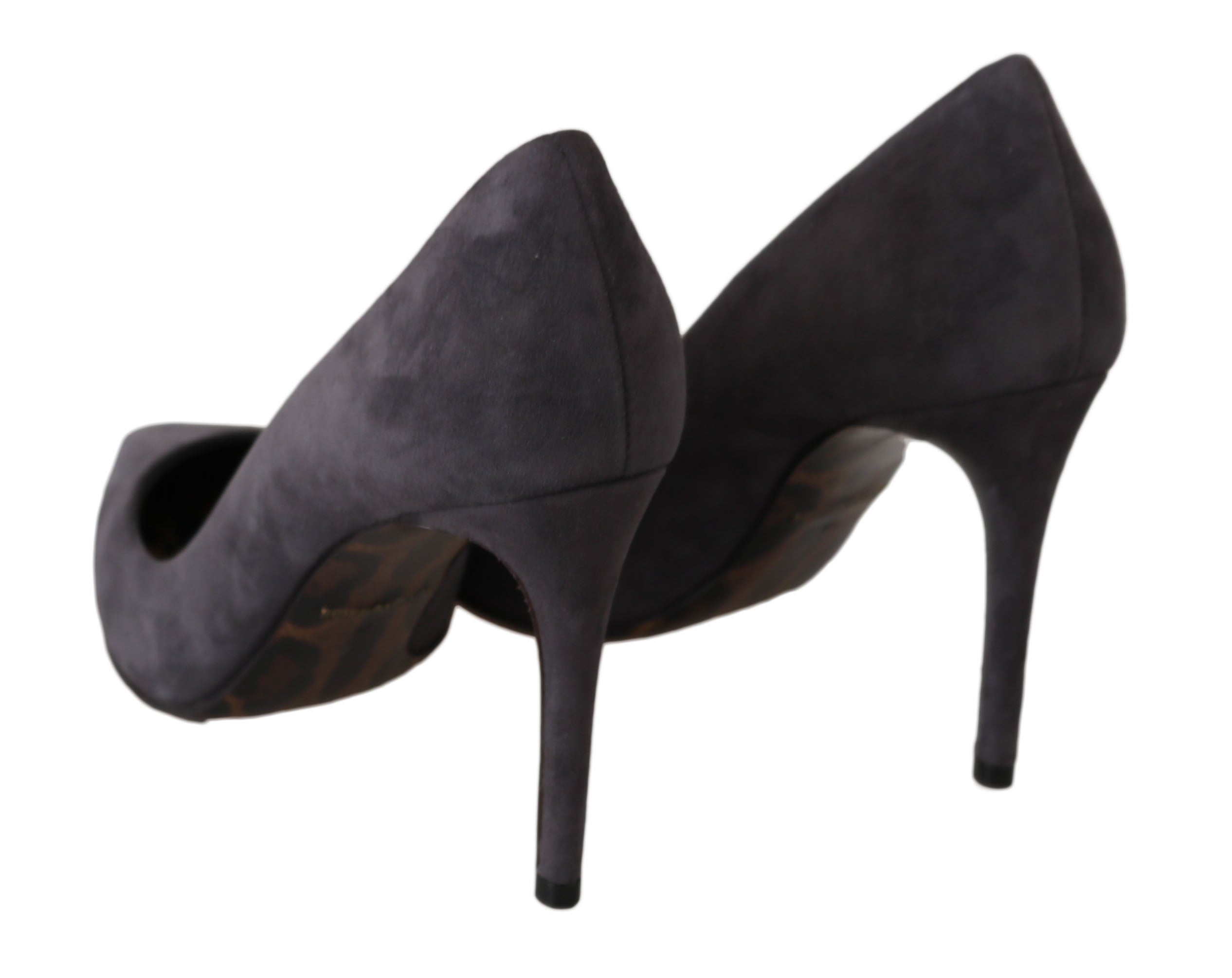 Dolce & Gabbana Graue Wildleder Leder Stiletto Schuhe Heels