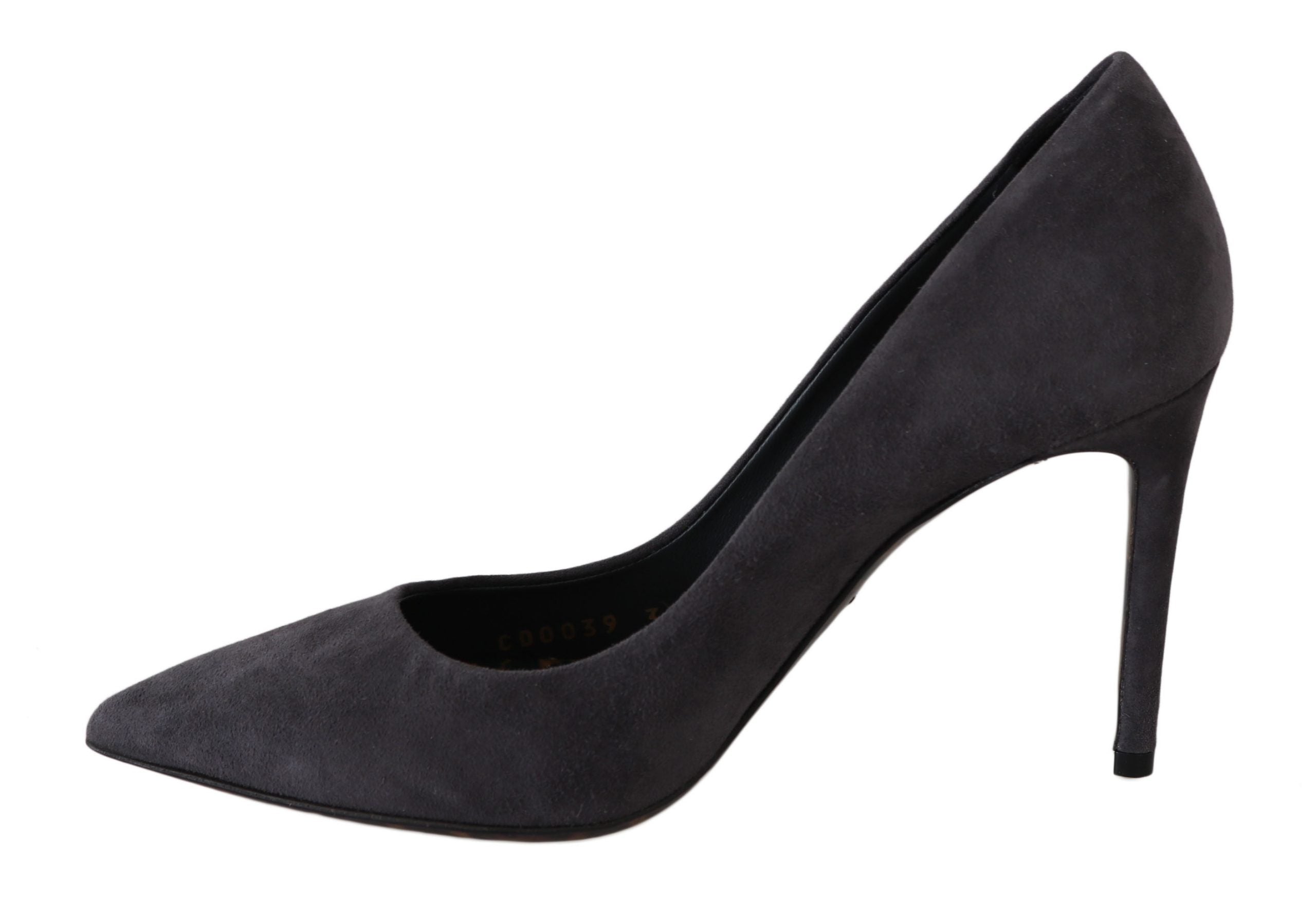 Dolce & Gabbana Graue Wildleder Leder Stiletto Schuhe Heels