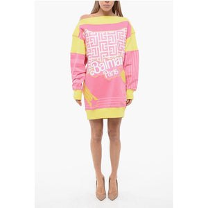 Balmain BARBIE Kleid aus gebürsteter Baumwolle in Übergröße