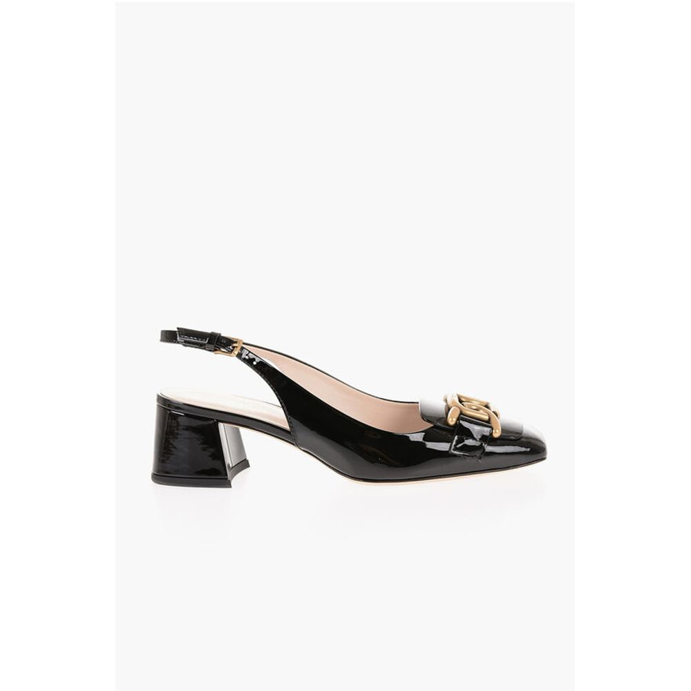 Tod's Lackleder Slingback-Pumps mit goldenem Effekt-Horsebiss
