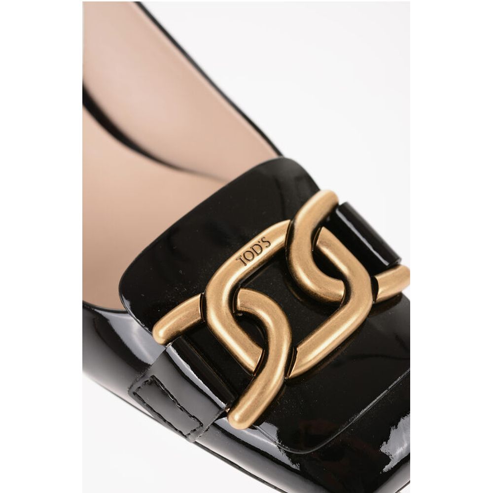 Tod's Lackleder Slingback-Pumps mit goldenem Effekt-Horsebiss