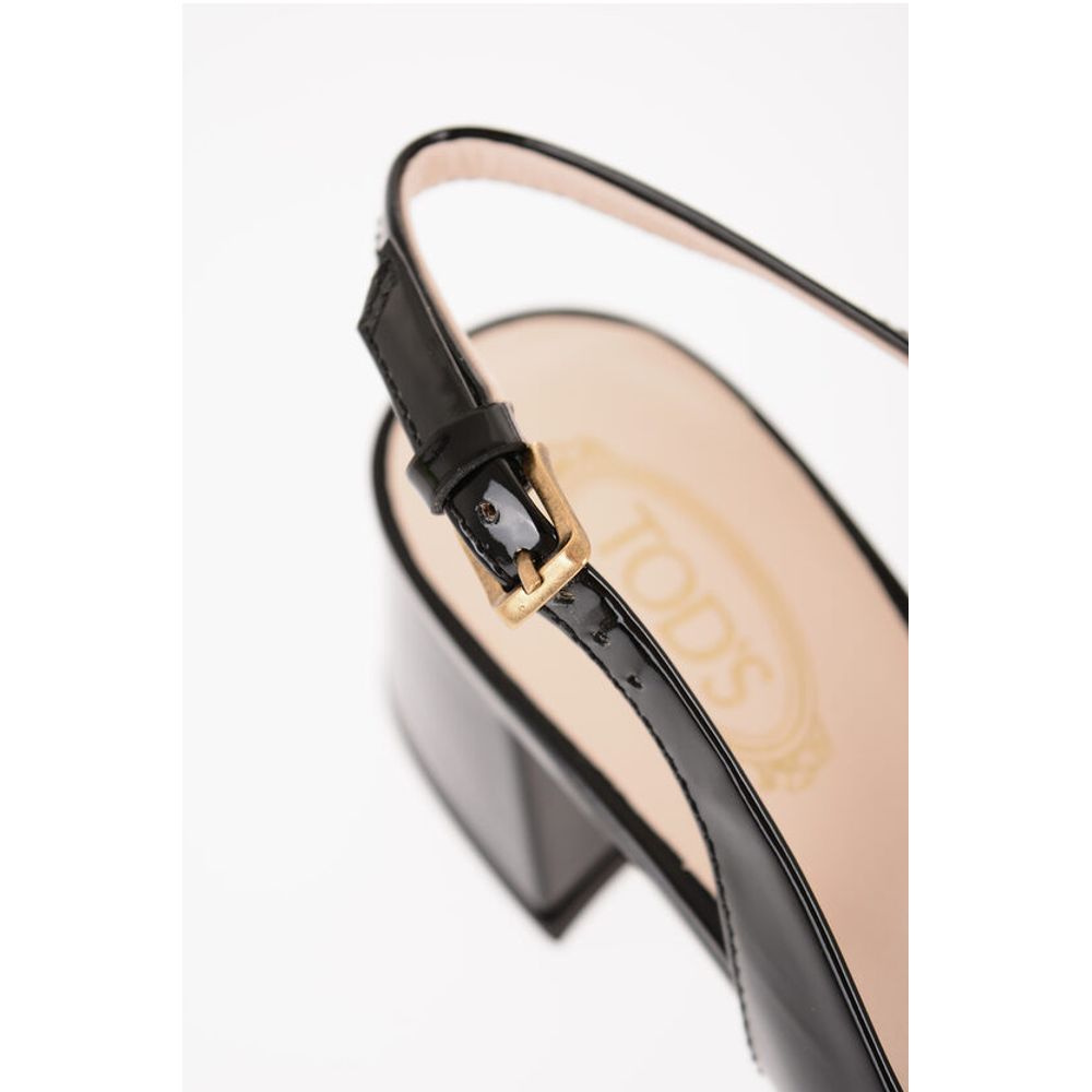 Tod's Lackleder Slingback-Pumps mit goldenem Effekt-Horsebiss