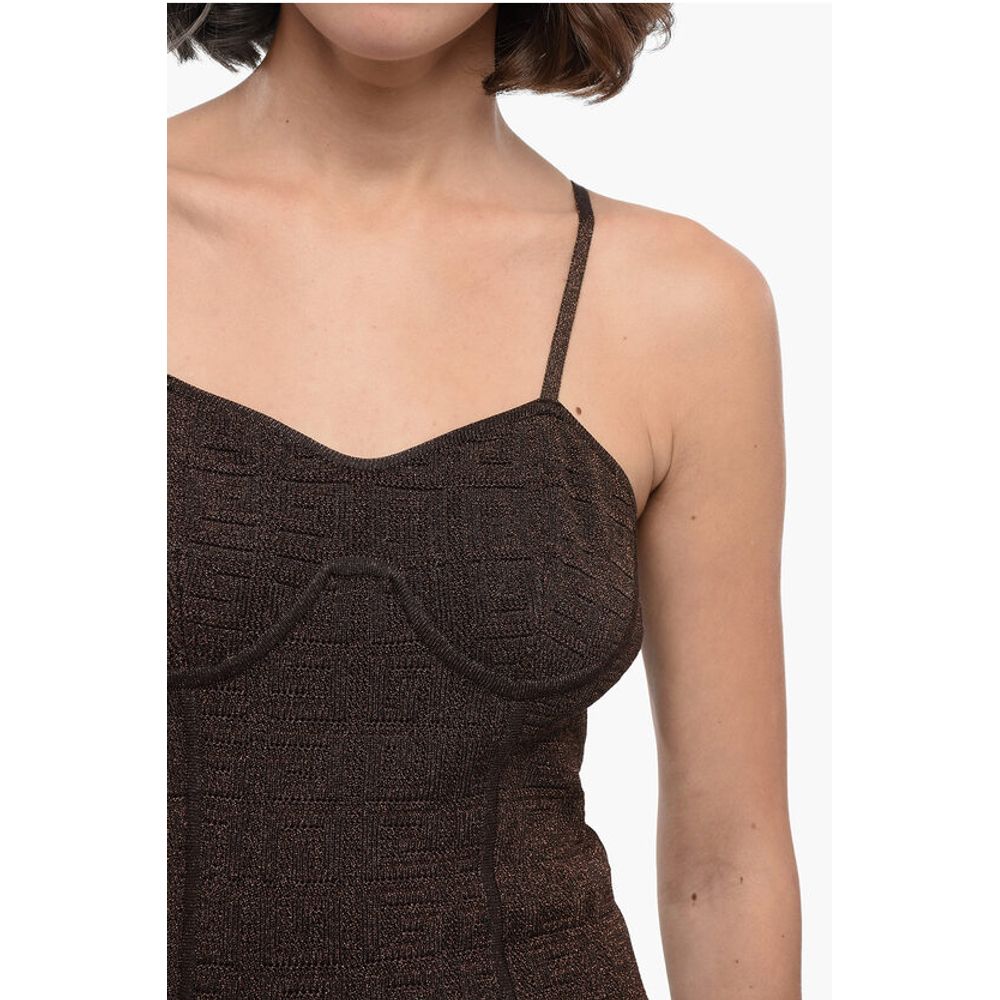 Givenchy Gestricktes Monogramm-Minikleid mit Lurex-Detail