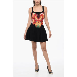 Alexander McQueen Ärmelloses Skaterkleid mit Jacquard-Motiv