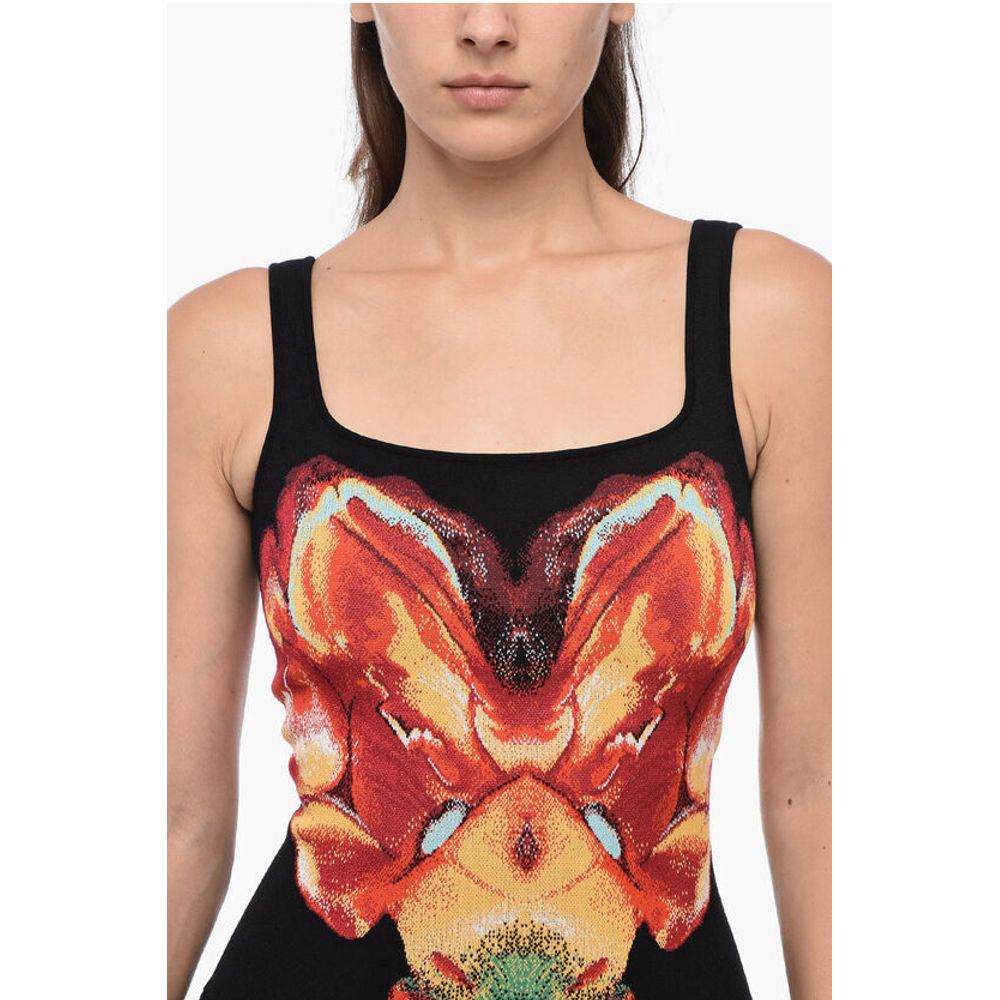 Alexander McQueen Ärmelloses Skaterkleid mit Jacquard-Motiv