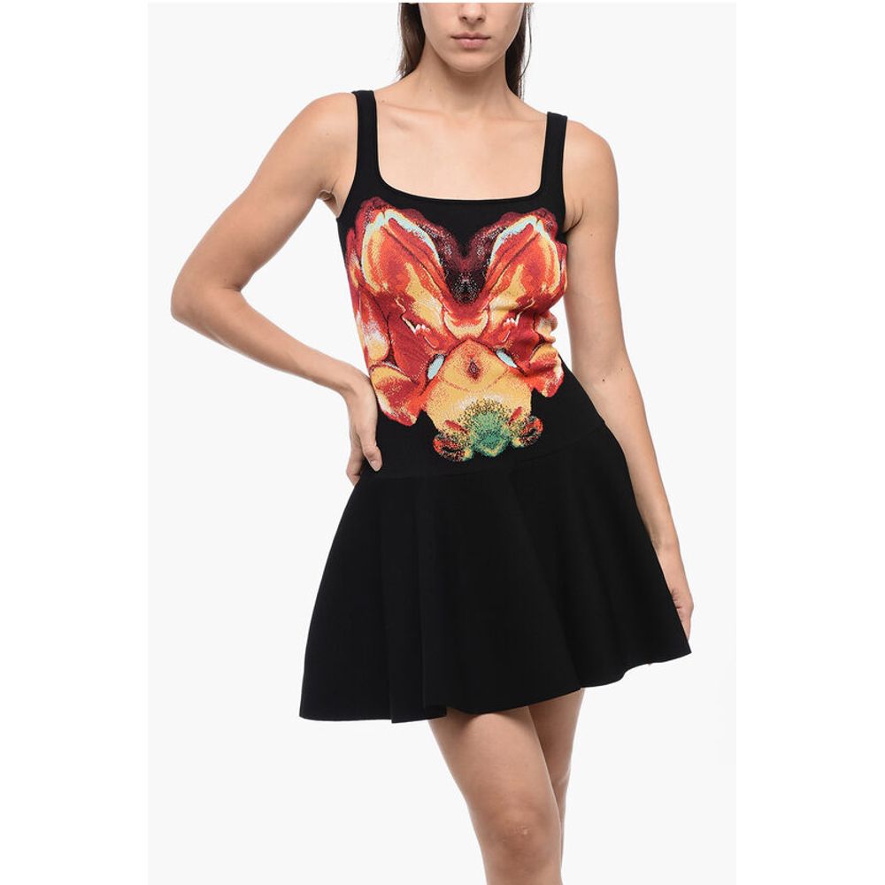 Alexander McQueen Ärmelloses Skaterkleid mit Jacquard-Motiv