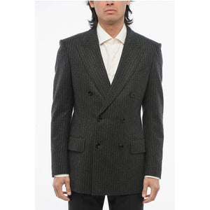 Tom Ford Zweireihiger Blazer aus Wolle mit Nadelstreifen und spitzem Revers