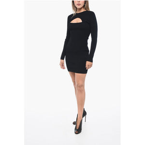 Dsquared² Minikleid aus Rippenstrick mit Ausschnitt