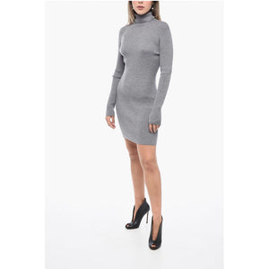 Dsquared² Minikleid mit Rollkragen aus gerippter Wolle