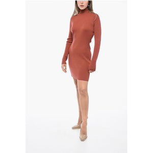 Dsquared² Minikleid mit Rollkragen aus gerippter Wolle