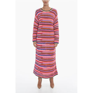 Dsquared² Langärmeliges Maxikleid aus gestrickter Wolle