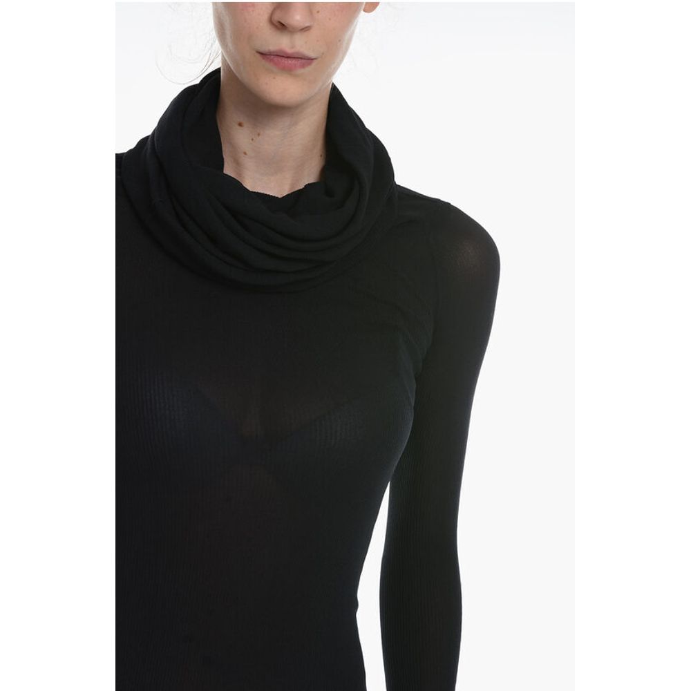 Balenciaga Stretchiges langärmeliges Maxikleid mit Rollkragen