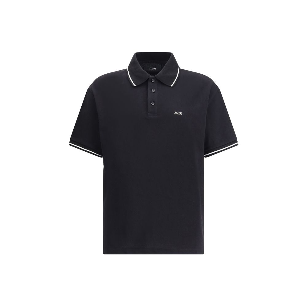 Amiri Schwarzes Baumwoll-Poloshirt