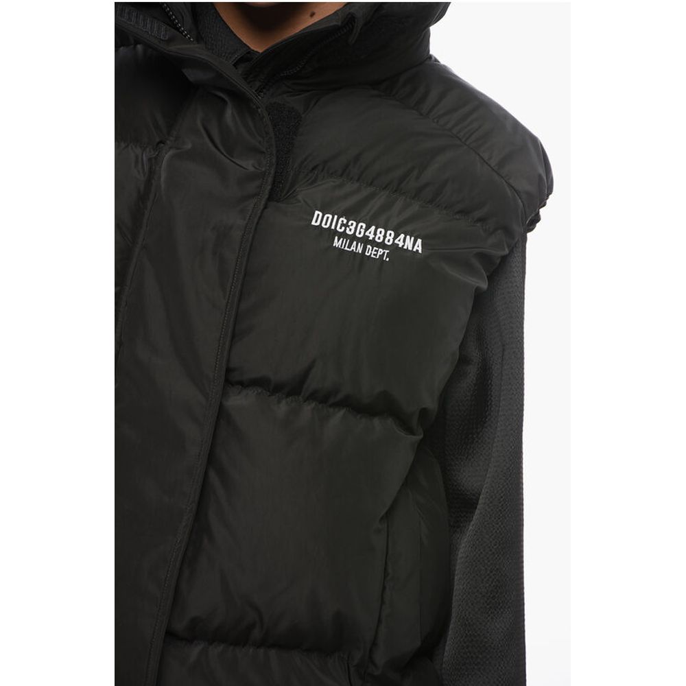 Dolce & Gabbana Ärmellose Daunenjacke mit Klettverschluss
