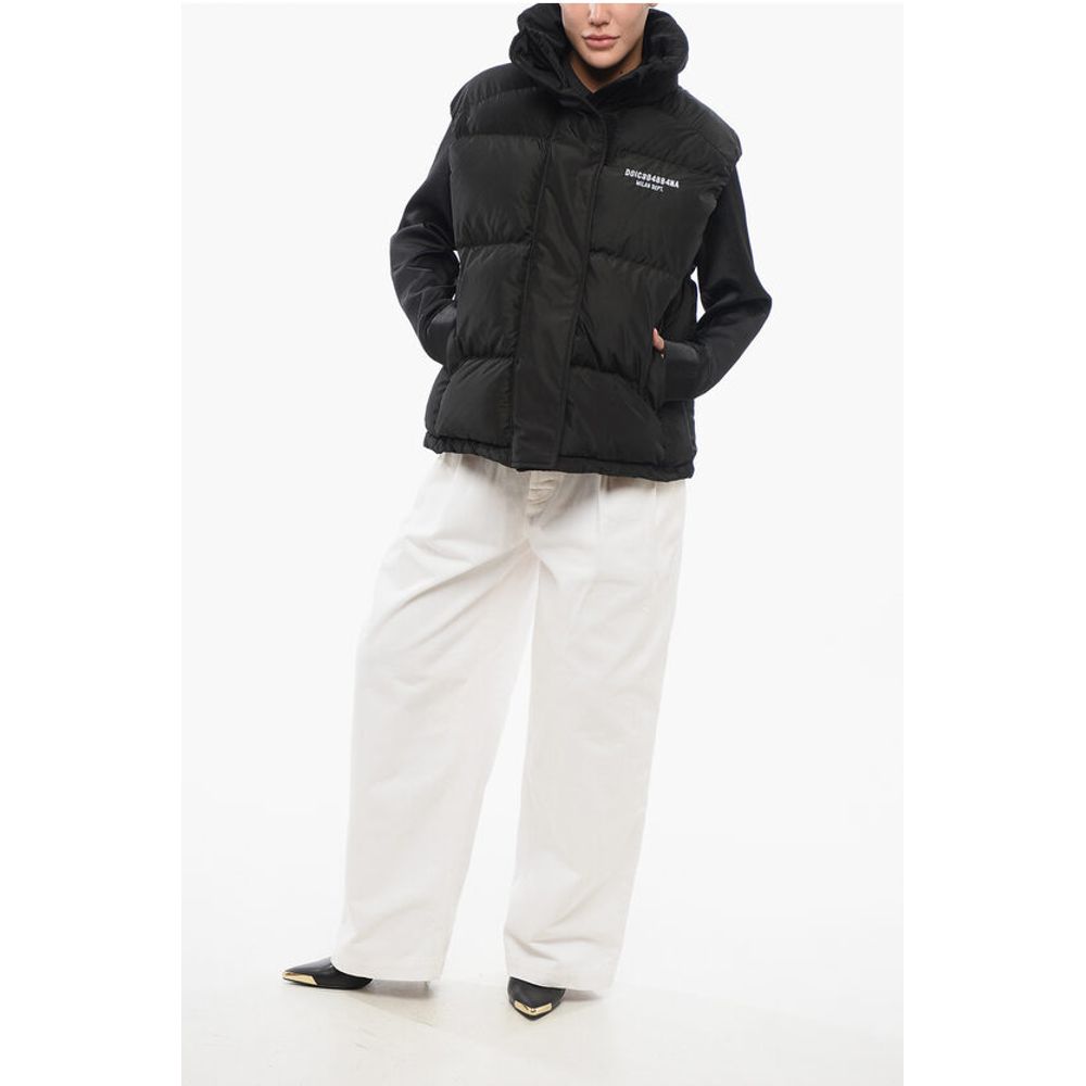 Dolce & Gabbana Ärmellose Daunenjacke mit Klettverschluss