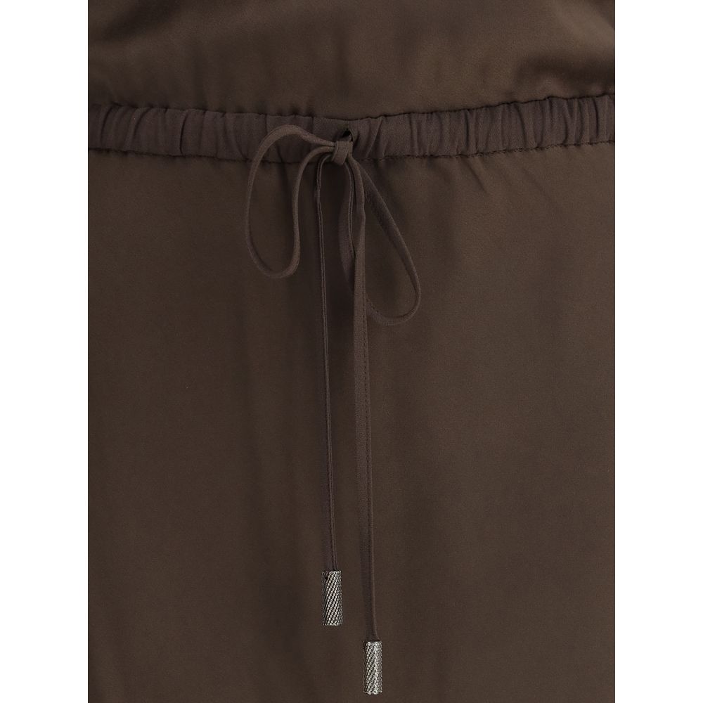 Brunello Cucinelli Langes Kleid aus Satin