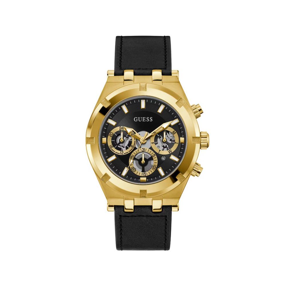 Guess Schwarze Lederuhr