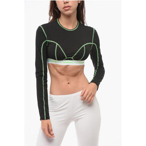 Dsquared² Langärmeliges Crop Top mit sichtbaren Nähten