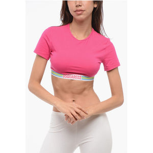 Dsquared² Crop-Top mit Gummiband mit Logo