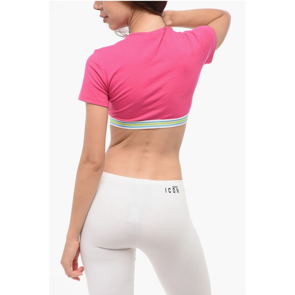 Dsquared² Crop-Top mit Gummiband mit Logo